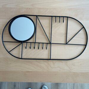 Entryway Mirror and Hooks Set